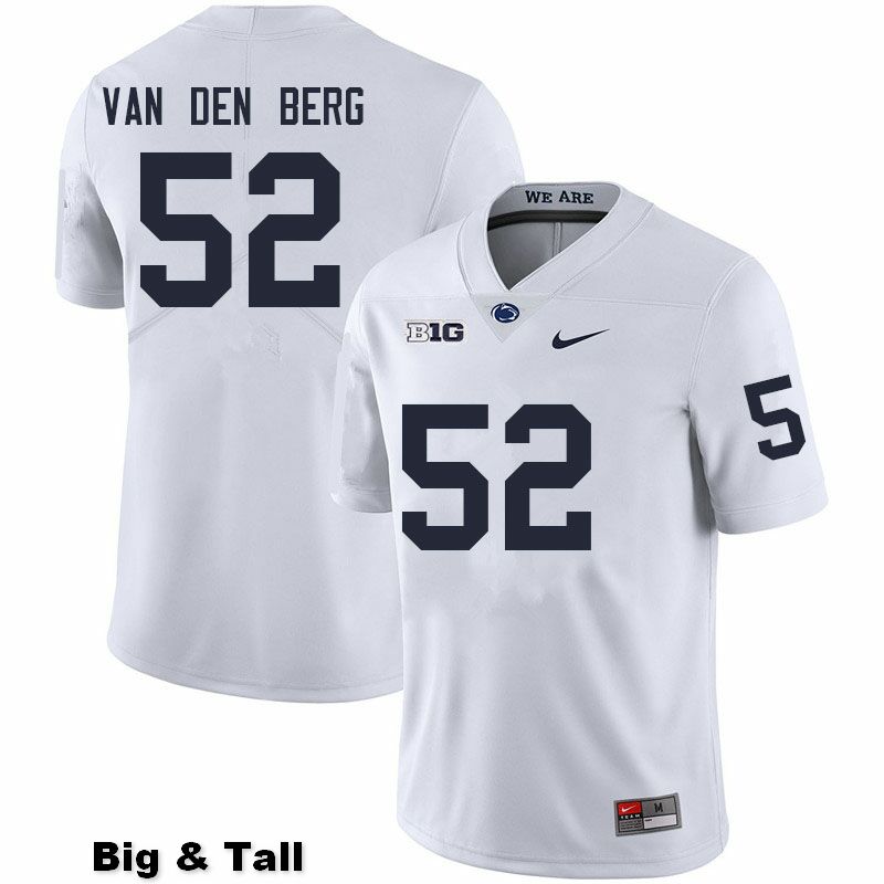 NCAA Nike Men's Penn State Nittany Lions Jordan van den Berg #52 College Football Authentic Big & Tall White Stitched Jersey MQU0798BR